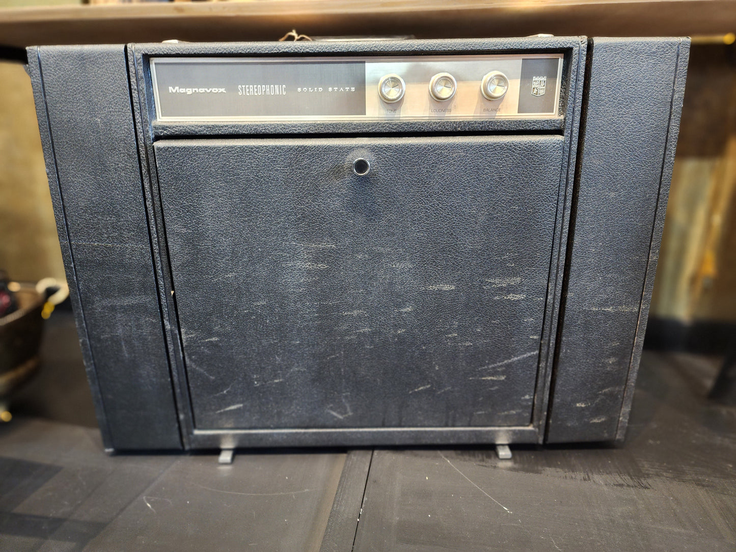 Vintage Magnavox Stereophonic Solid State Portable Suitcase Record Player