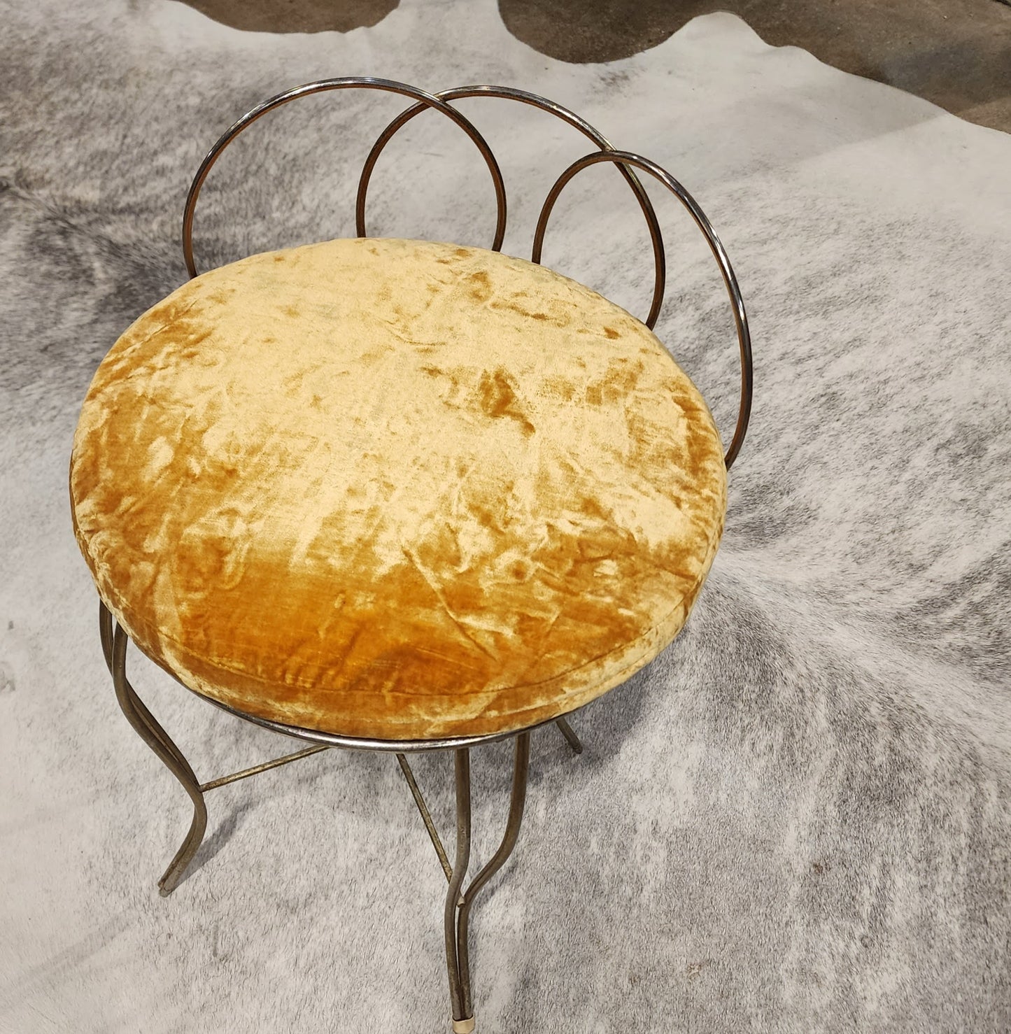 Vintage MCM Hollywood Regency Vanity Stool