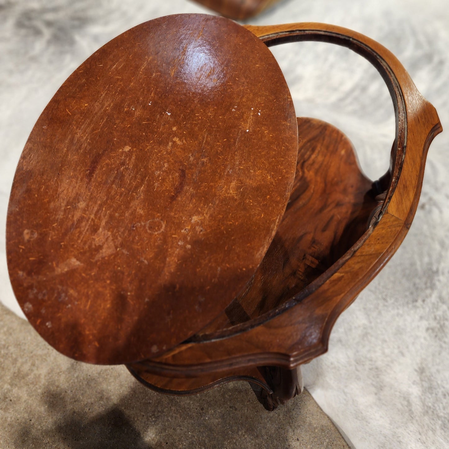 Vintage Oval Two Tiered Accent Wood Table