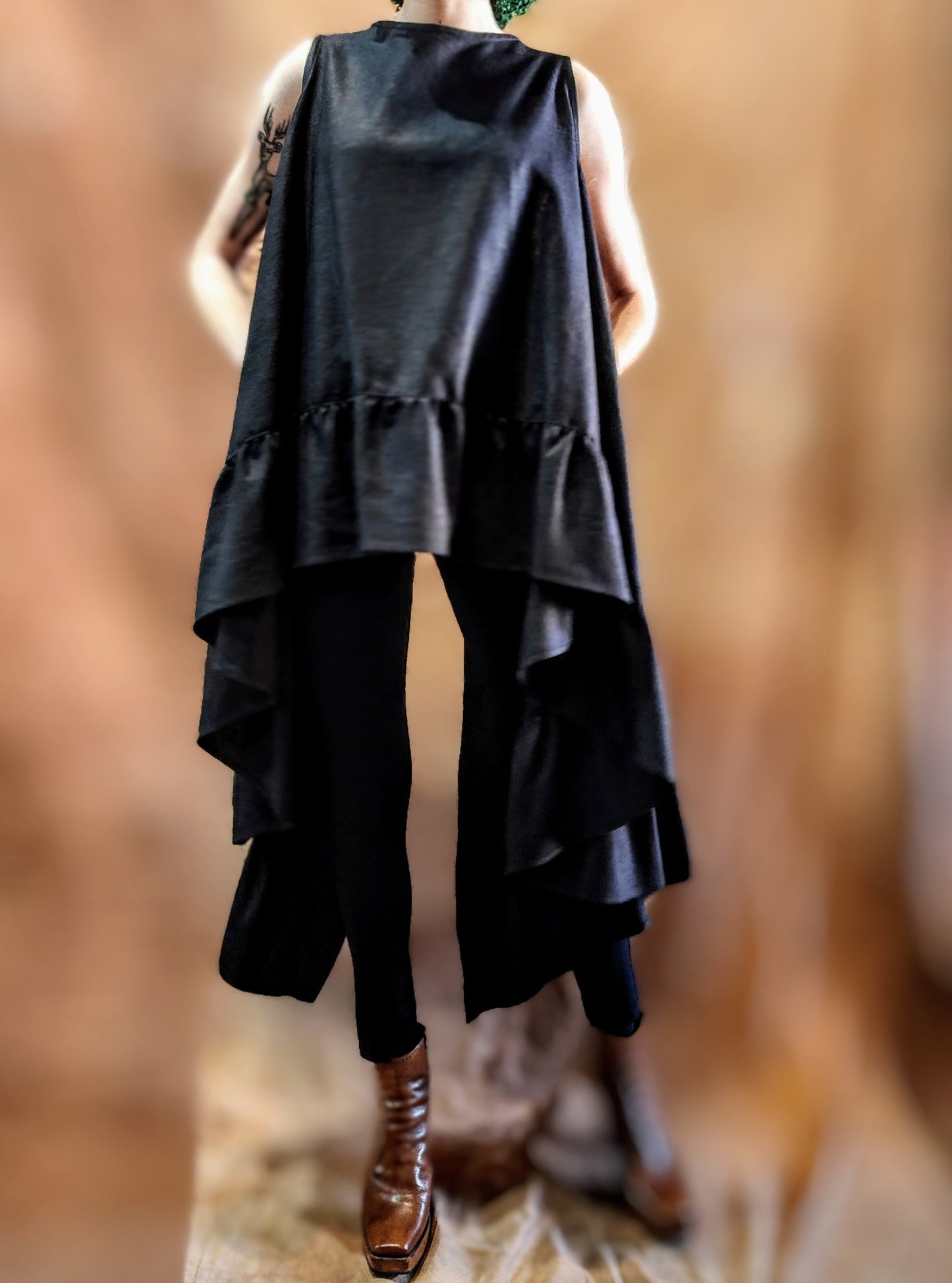 Sleeveless Summer Point Flounce Tunic | Vest
