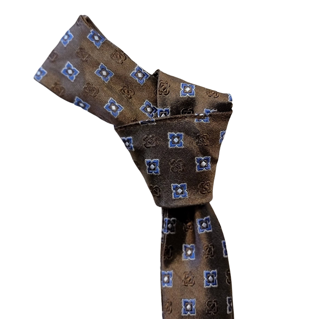 Western Style Skinny Neck Tie - Western Bowtie - Created from Vintage Silk Ties