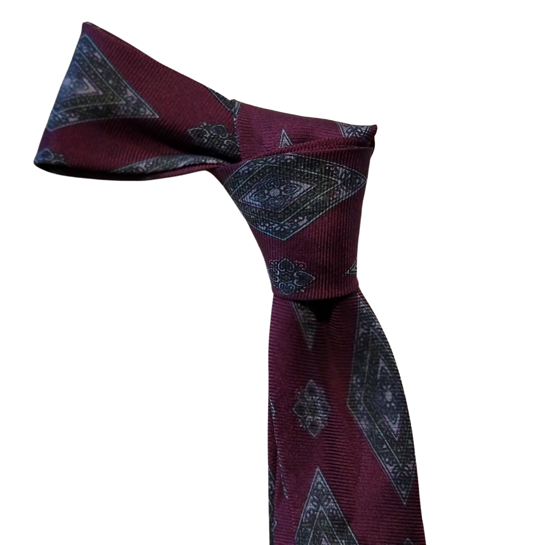 Western Style Skinny Neck Tie - Western Bowtie - Created from Vintage Silk Ties