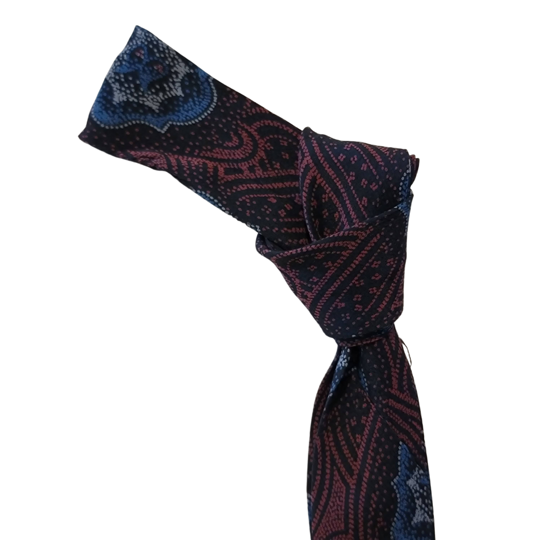 Western Style Skinny Neck Tie - Western Bowtie - Created from Vintage Silk Ties