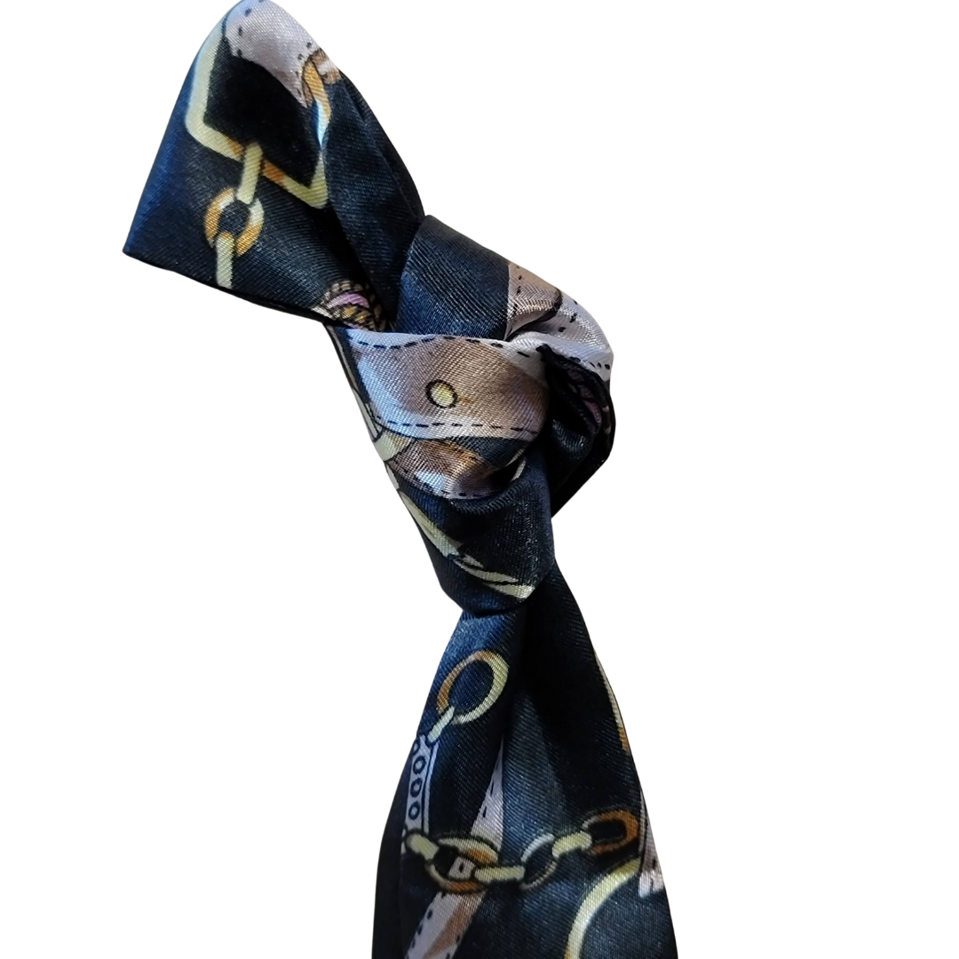 Western Style Skinny Neck Tie - Western Bowtie - Created from Vintage Silk Ties