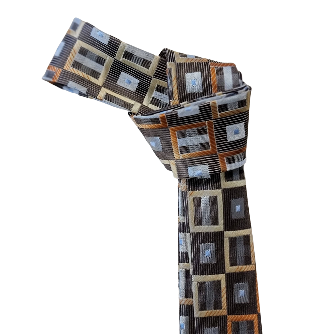 Western Style Skinny Neck Tie - Western Bowtie - Created from Vintage Silk Ties