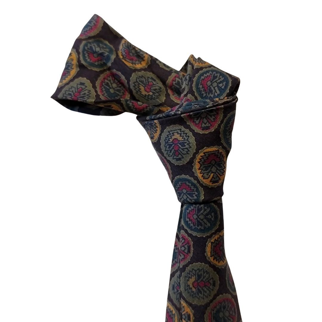 Western Style Skinny Neck Tie - Western Bowtie - Created from Vintage Silk Ties