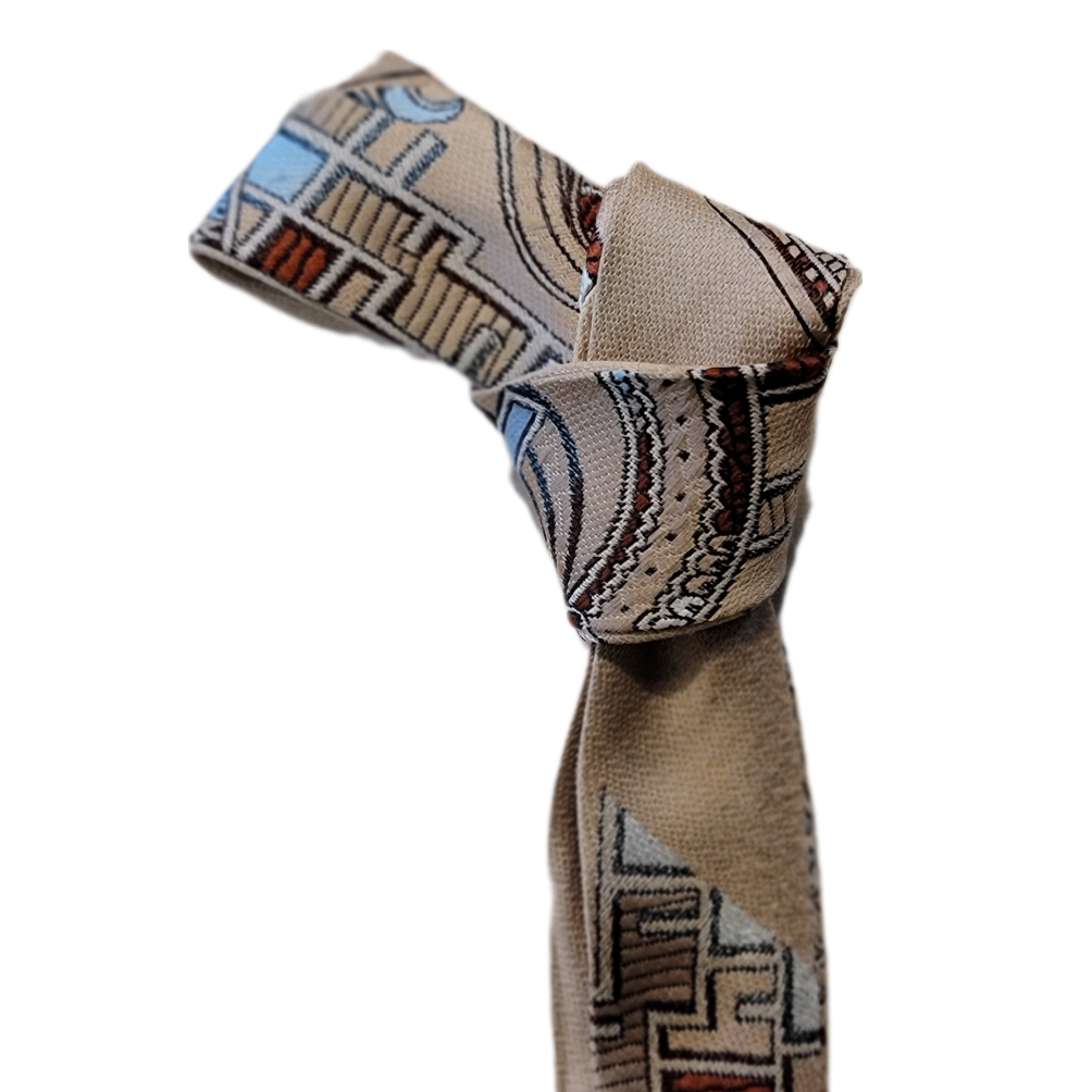 Western Style Skinny Neck Tie - Western Bowtie - Created from Vintage Silk Ties