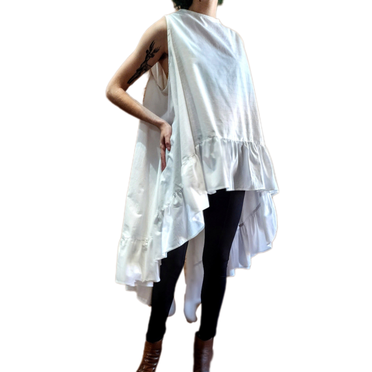Sleeveless Summer Point Flounce Tunic | Vest