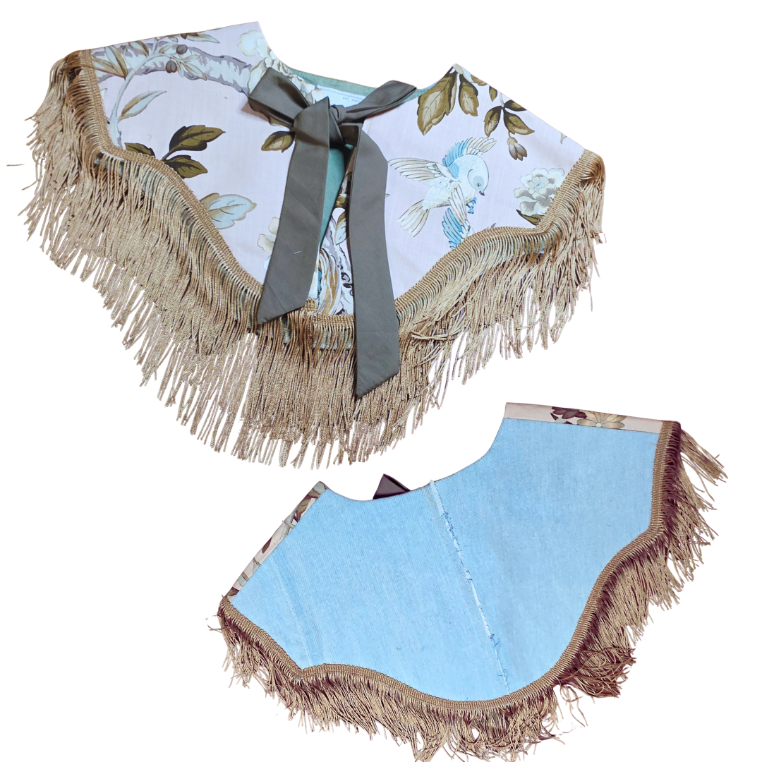 Western for the Weekend - Fringe Capelet - Denim Thunderbird