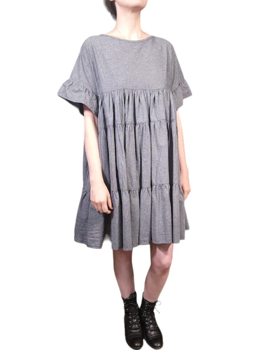 The Palomino Dress Knee-Length - Oversize, BlueGray Cotton Denim Chabray