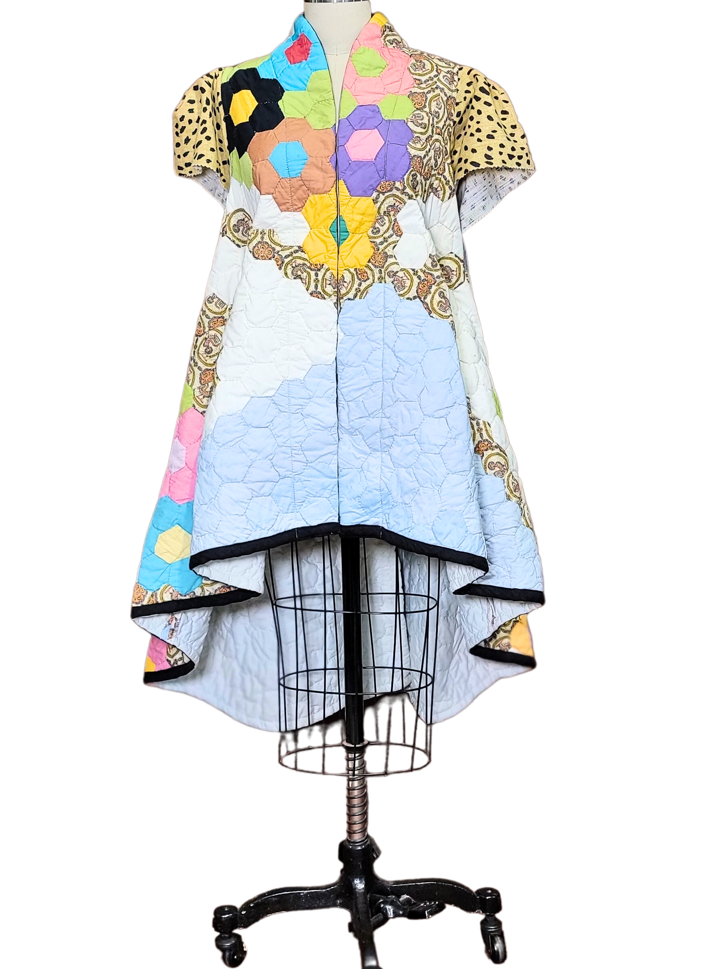 Split Back with Hi-Low Hemline -Modern Hex Granny Floral Garden