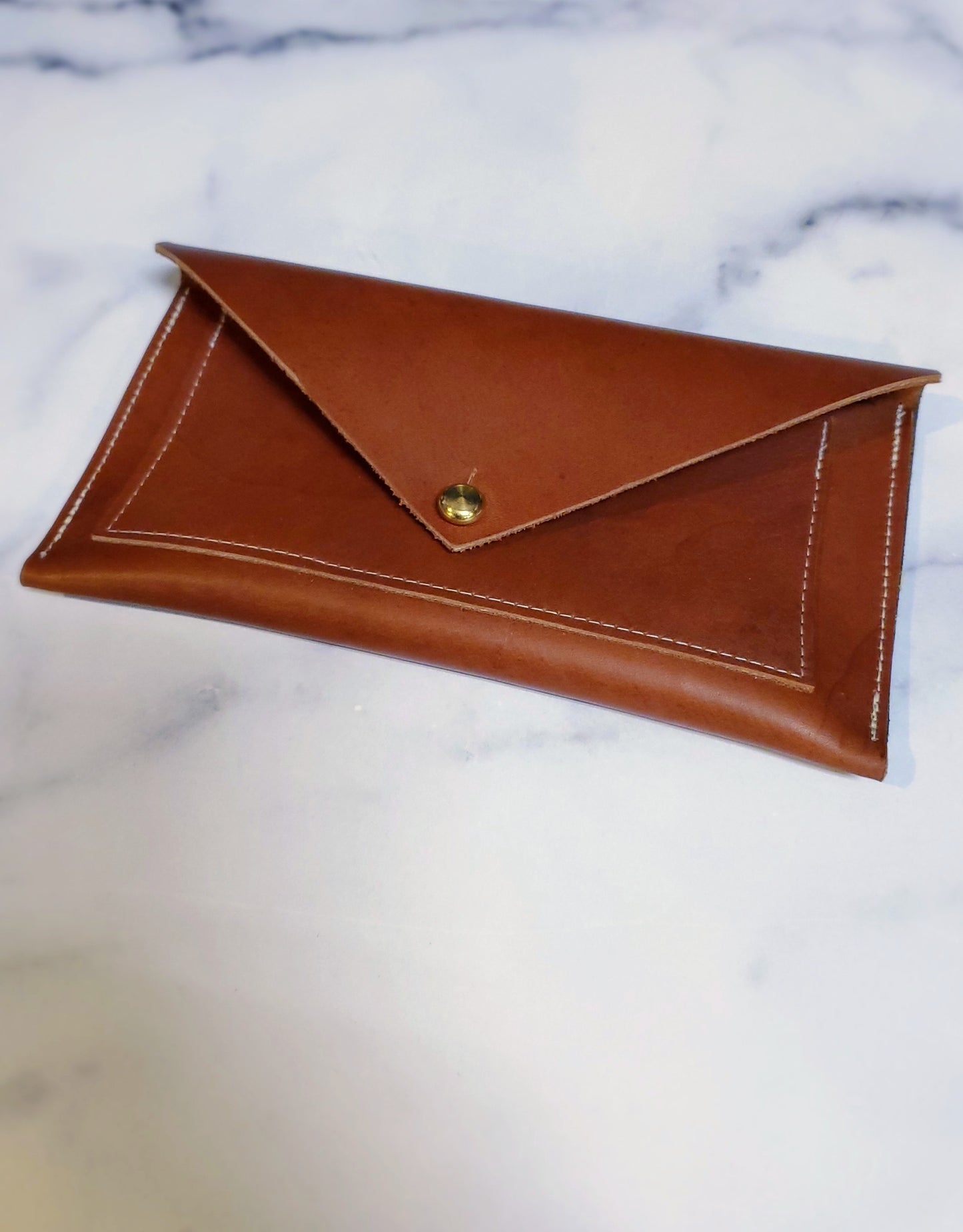 Leather Envelope Clutch Wallet: Various Colors