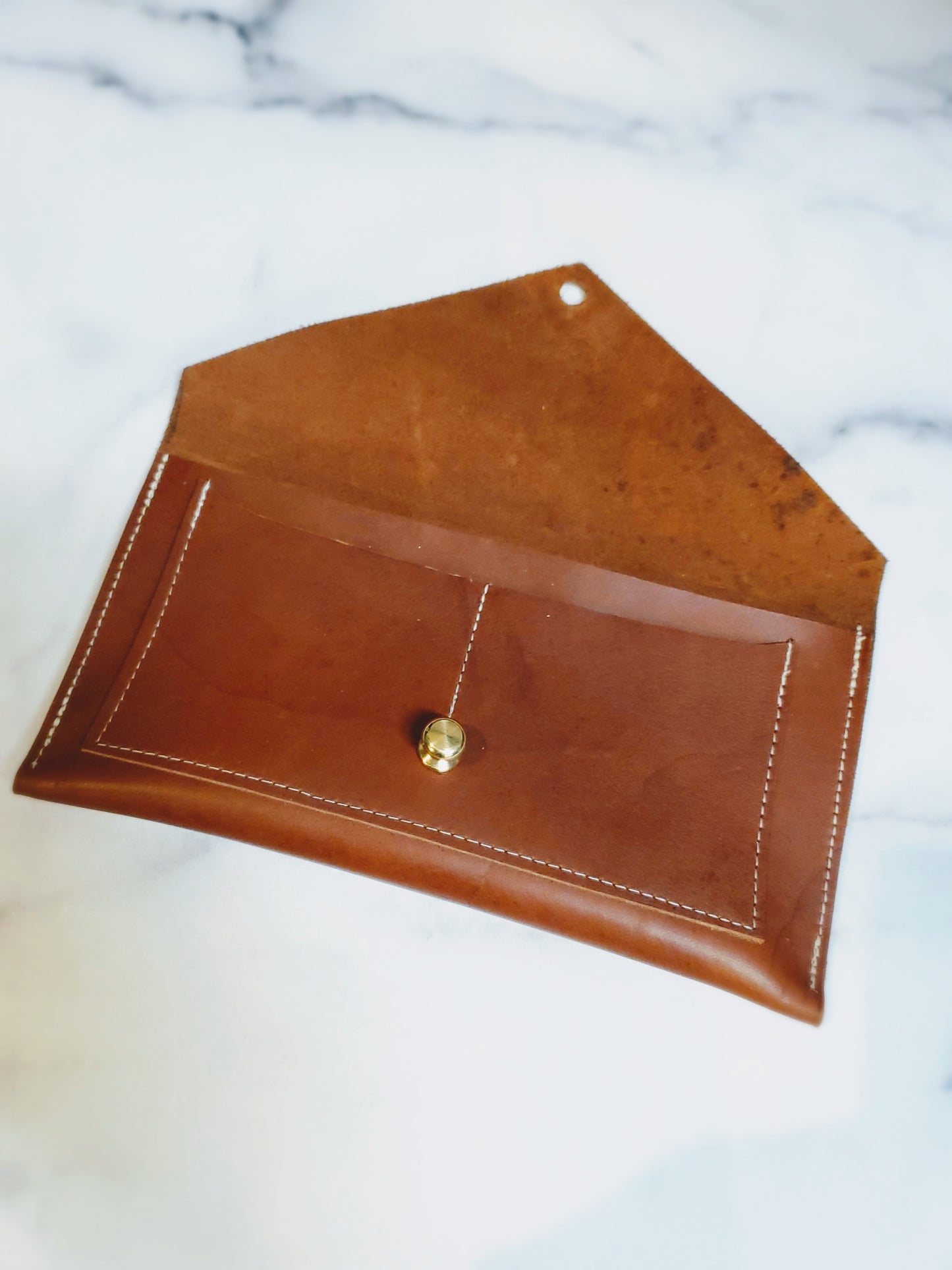 Leather Envelope Clutch Wallet: Various Colors