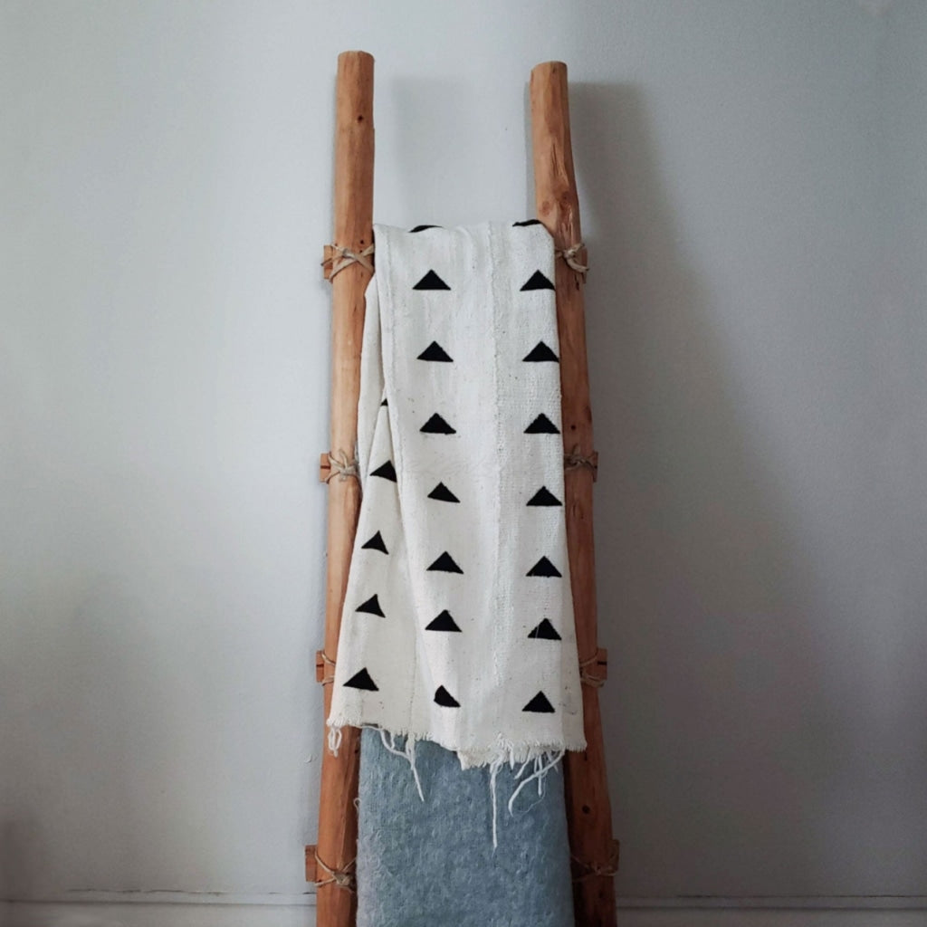 African Mud Cloth Natural / Triangle Home Blanket