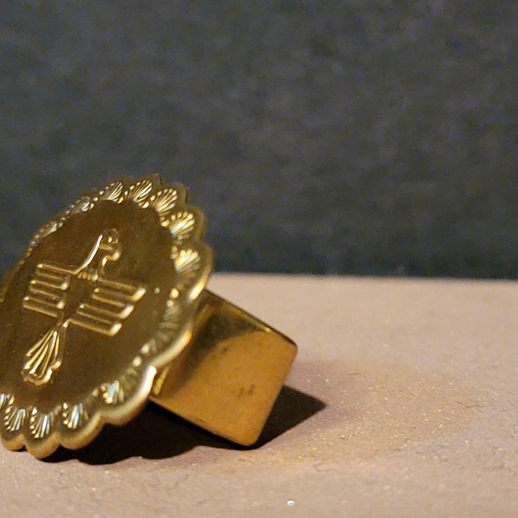 Brass Thunderbird Bandana Bolo Jewelry Scarf Slide