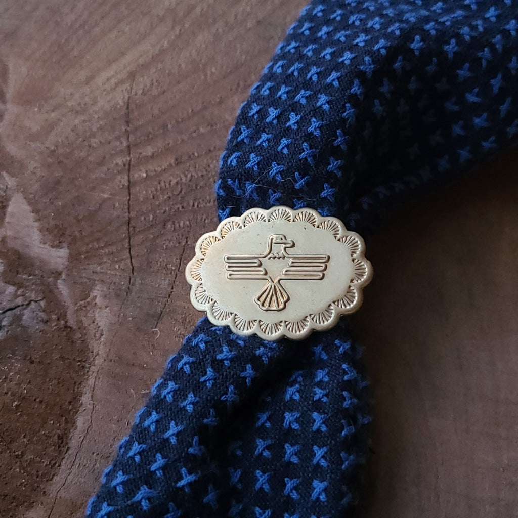 Brass Thunderbird Bandana Bolo Jewelry Scarf Slide