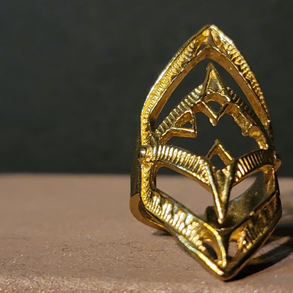 Double Diamond Brass Ring Jewelry
