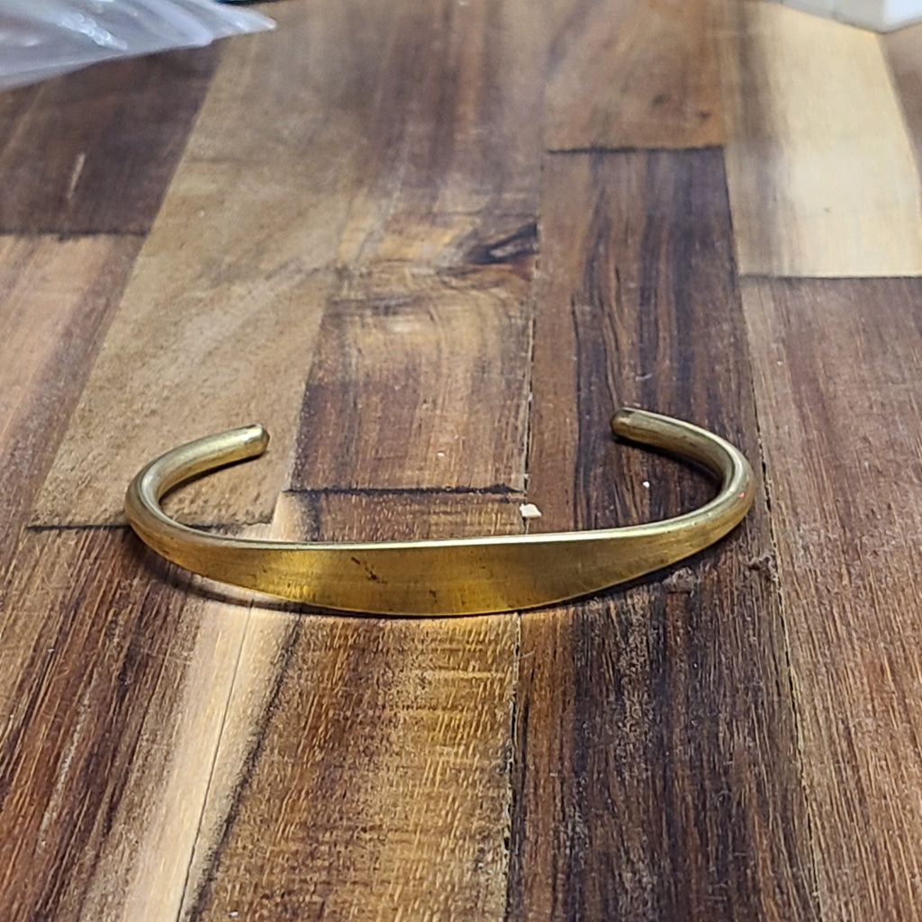 Flat Front Brass Cuff Jewelry Bracelet