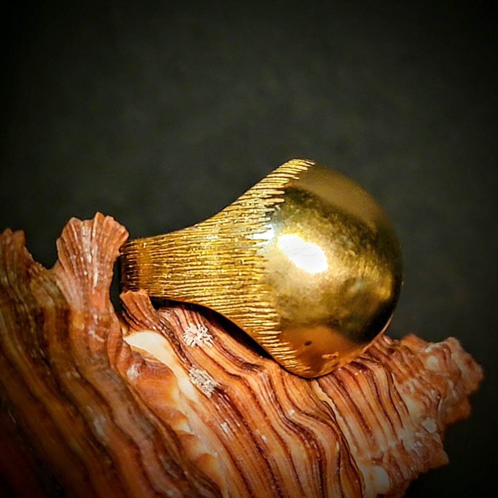 Full Moon Dome Brass Ring Jewelry