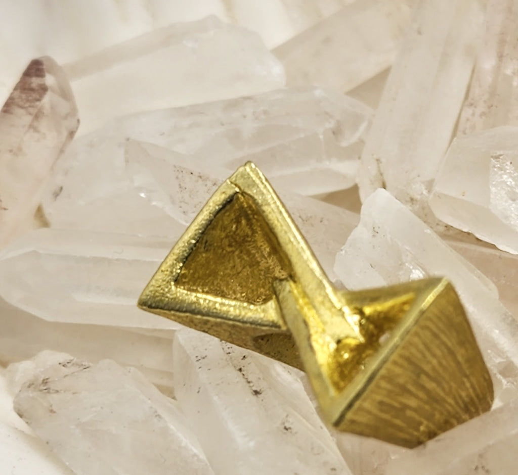 Geometric Brass Statement Ring In - Adjustable Sizing Jewelry