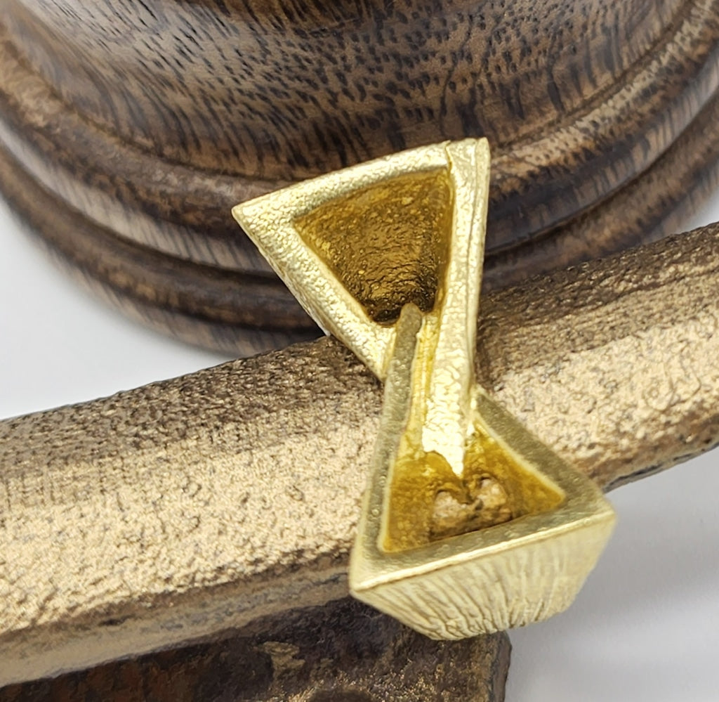 Geometric Brass Statement Ring In - Adjustable Sizing Jewelry