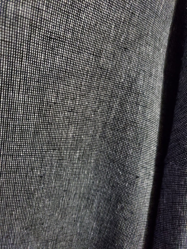 High Low Henley Tunic Charcoal Textured Linen Apparel Top