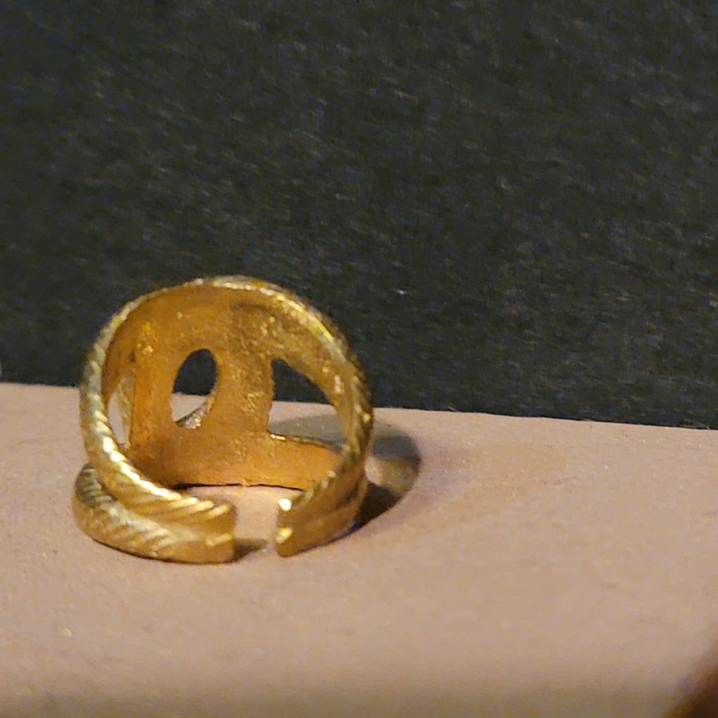 Interlocked Double Rope Brass Ring Jewelry