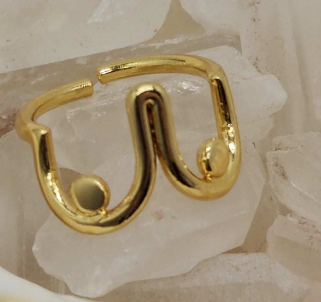 Just Boobs - Gold Plated Brass Ring Adjustable Jewelry
