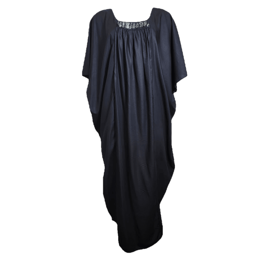Lace Front Kaftan Maxi Dress - Rayon Challis Dresses