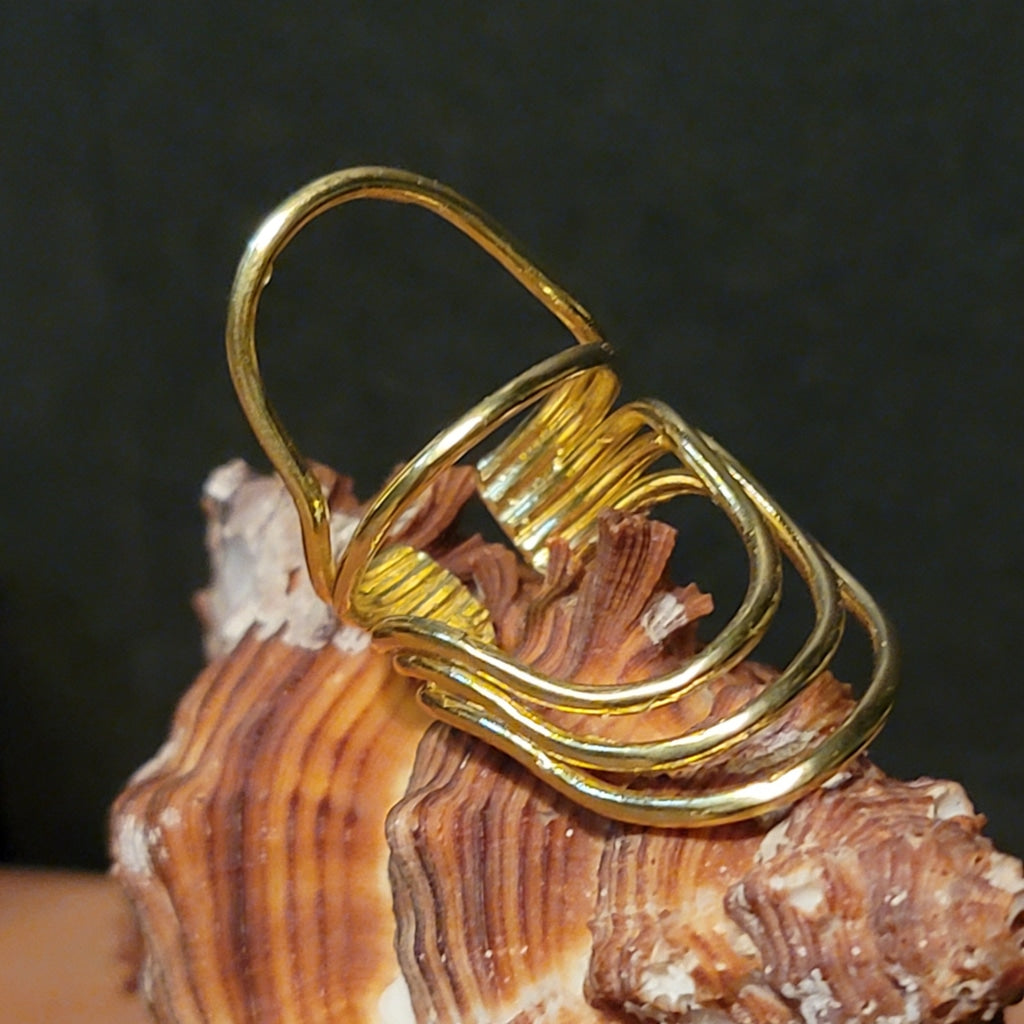 Layered Arches Brass Ring Jewelry