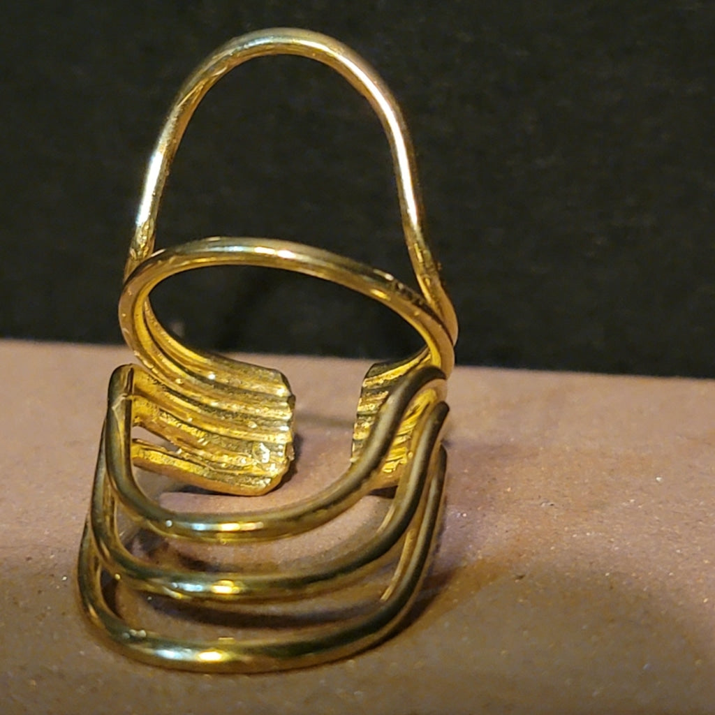 Layered Arches Brass Ring Jewelry