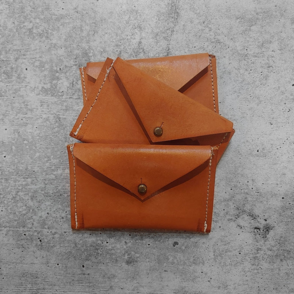 Leather Card Holder Wallet - Various Leathers Natural Veg 4-5Oz