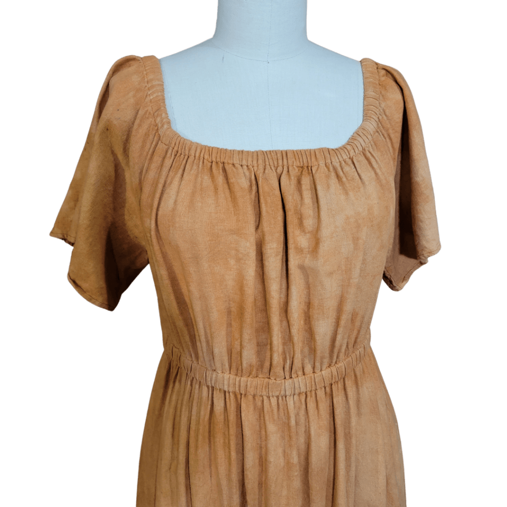 Louise Dress - Hand Dyed Ochre Linen Apparel