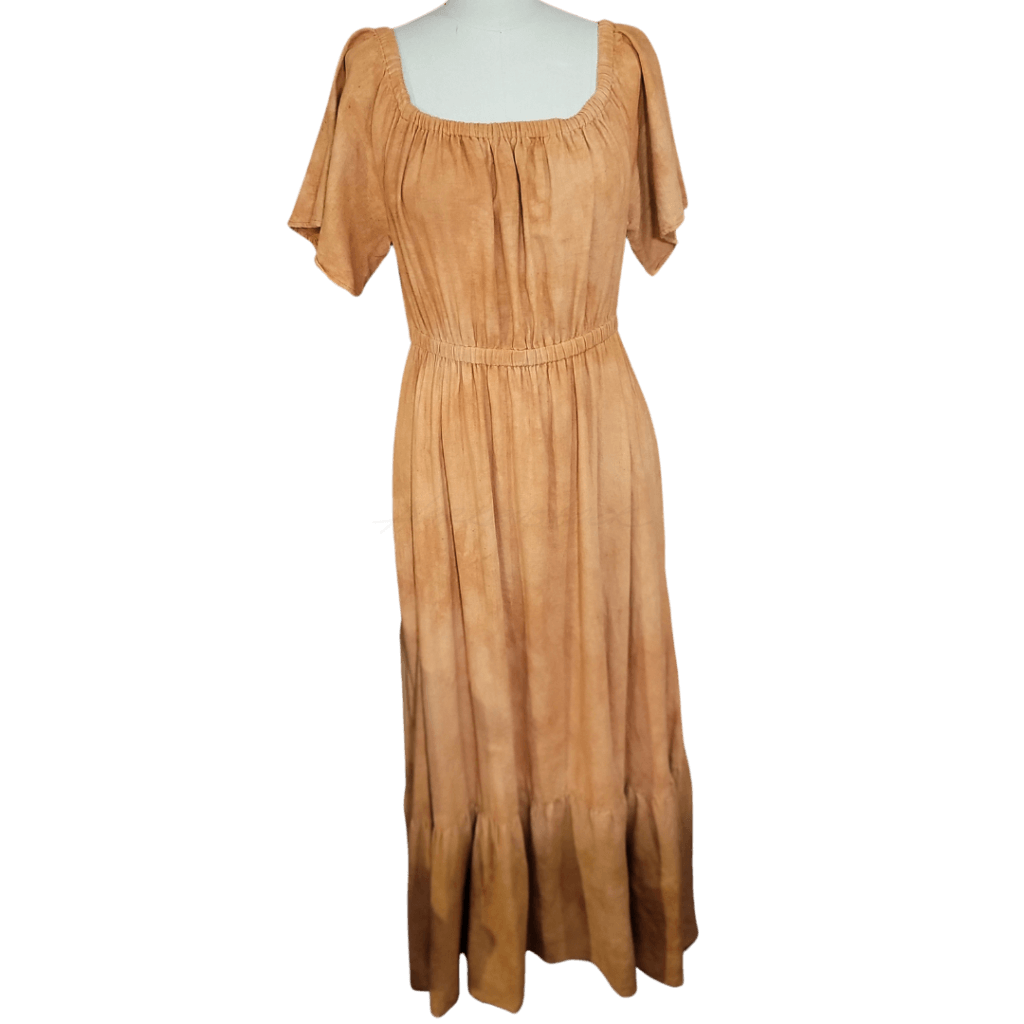 Louise Dress - Hand Dyed Ochre Linen Apparel