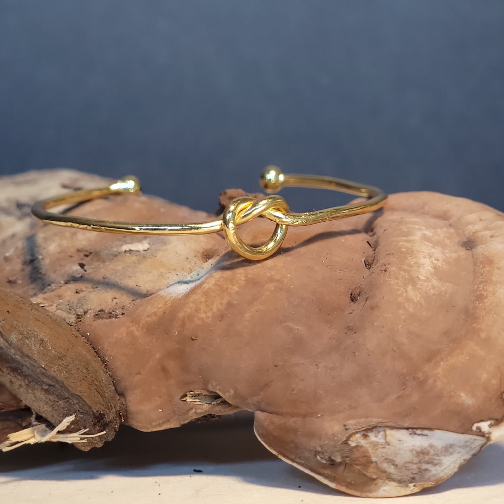 Love Knot Brass Bangle Cuff Jewelry Bracelet