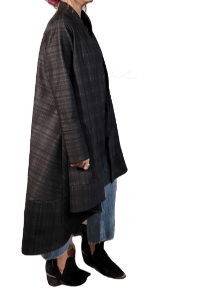 Mo Split Back Caped Jacket - Full Length- Various Fabrics Apparel