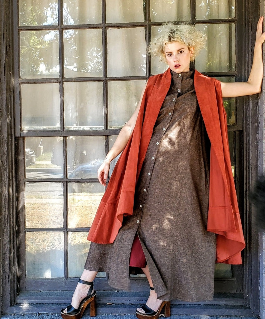 Mo Split Back Long Vest Apparel Jacket