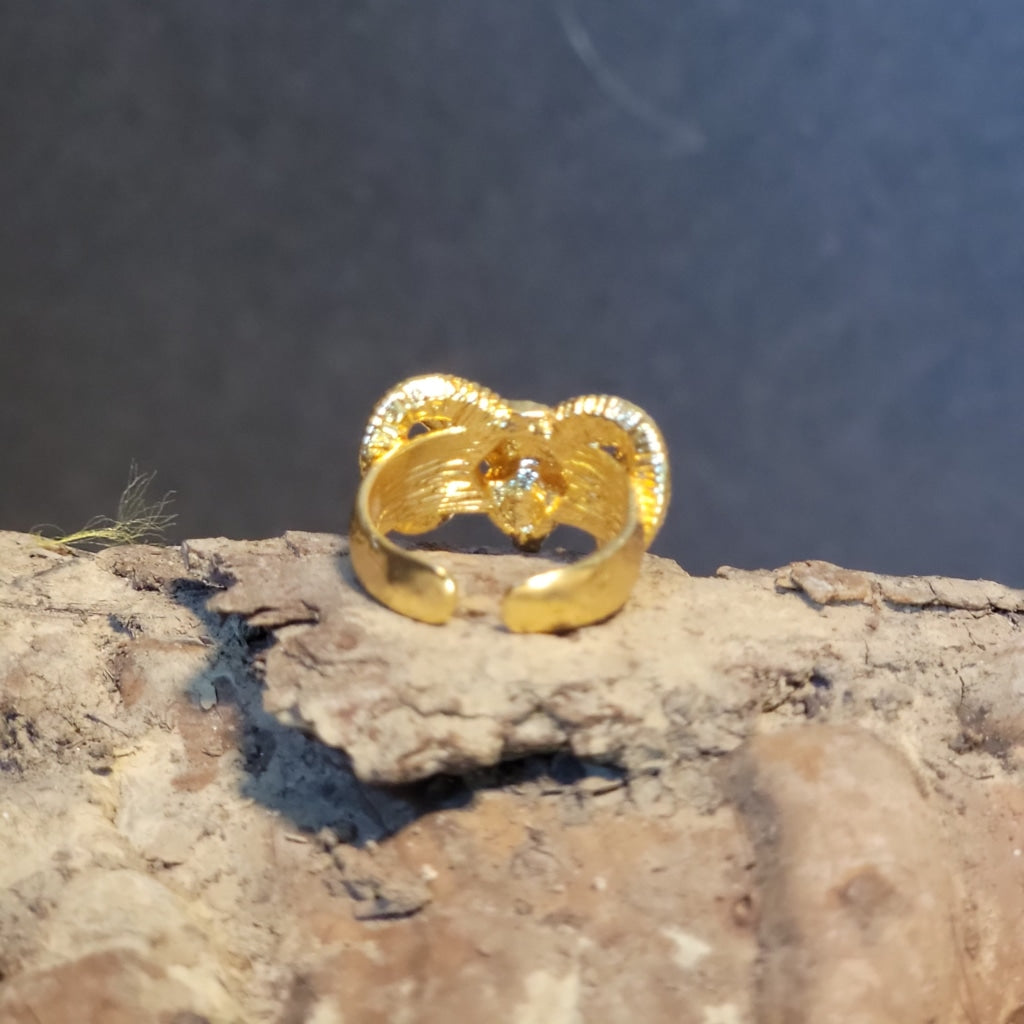 Rams Head Brass Ring Jewelry