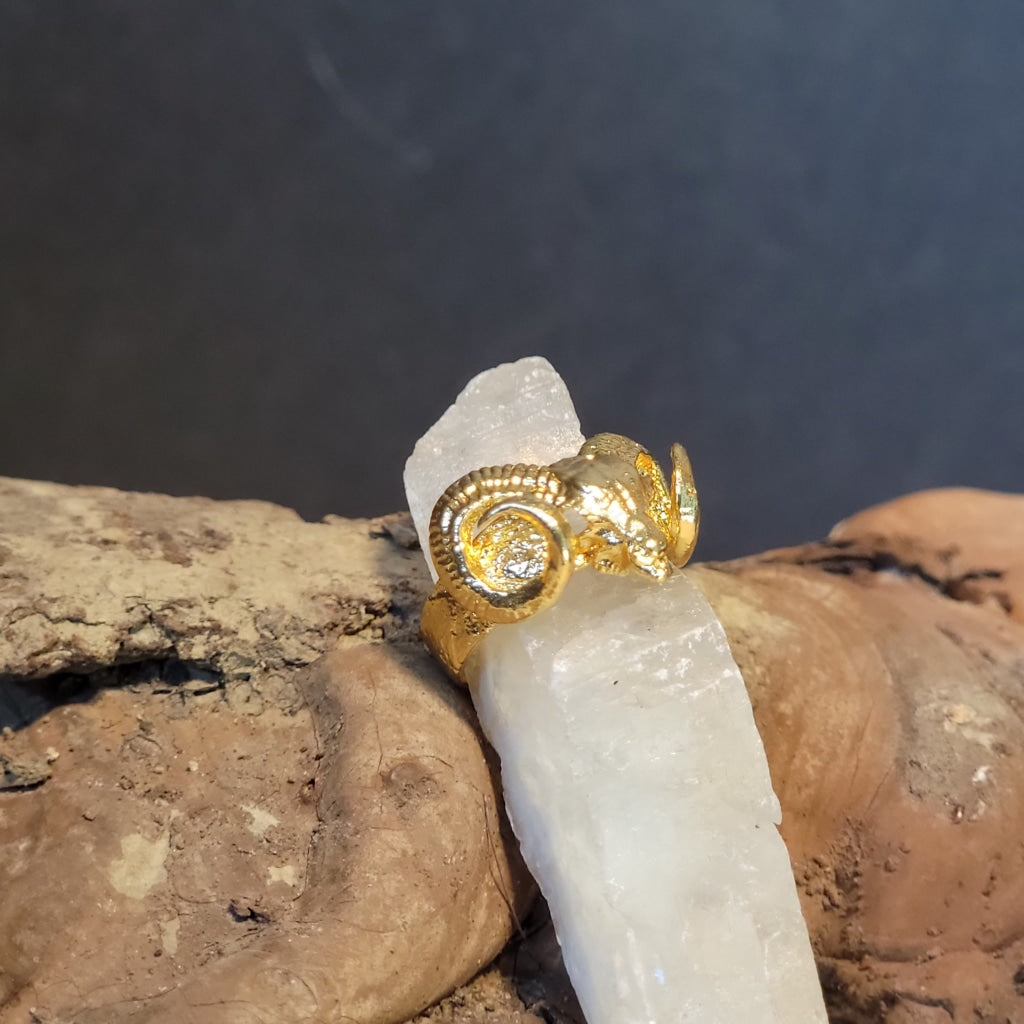 Rams Head Brass Ring Jewelry