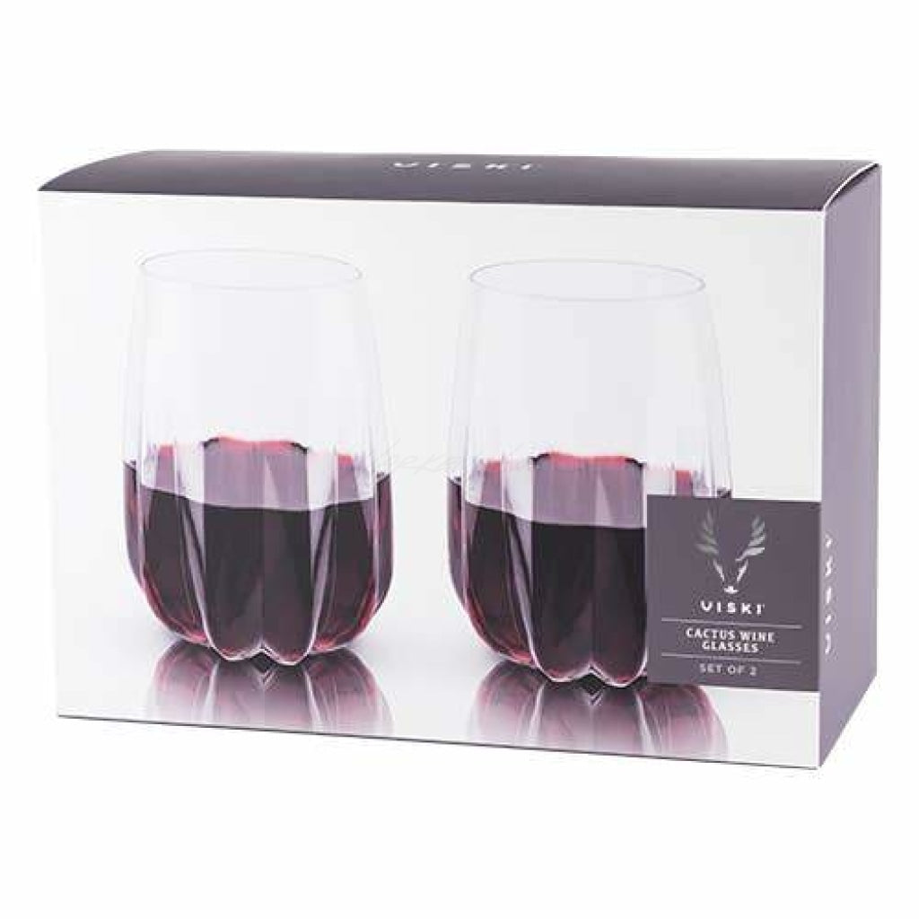 Raye: Crystal Cactus Wine Glasses Home Bar