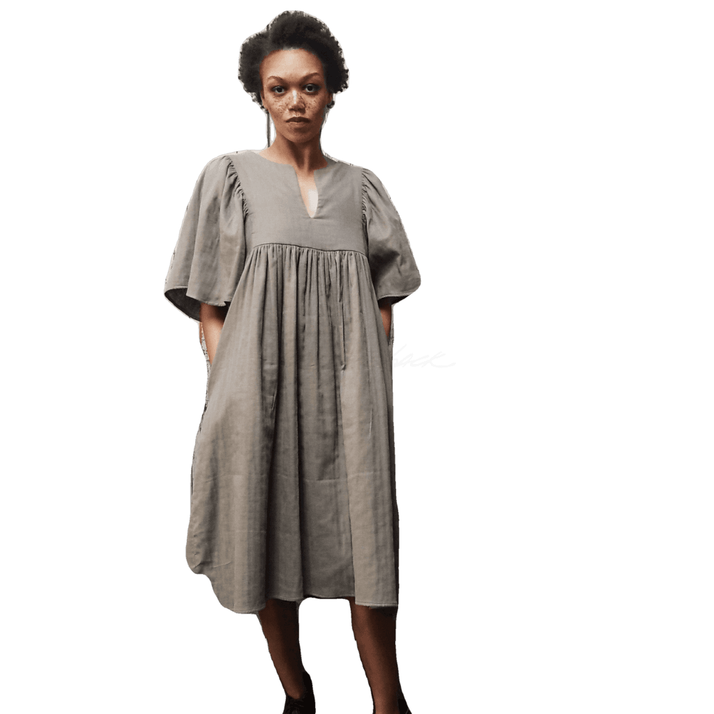 Ren Dress in Mushroom Gauze