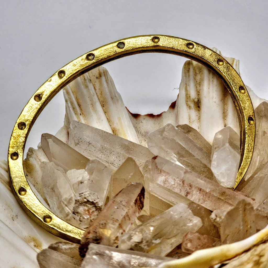 Riveted Brass Bangle Cuff Jewelry Bracelet