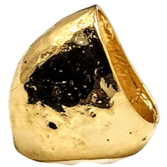 Round Hammered Brass Ring Jewelry