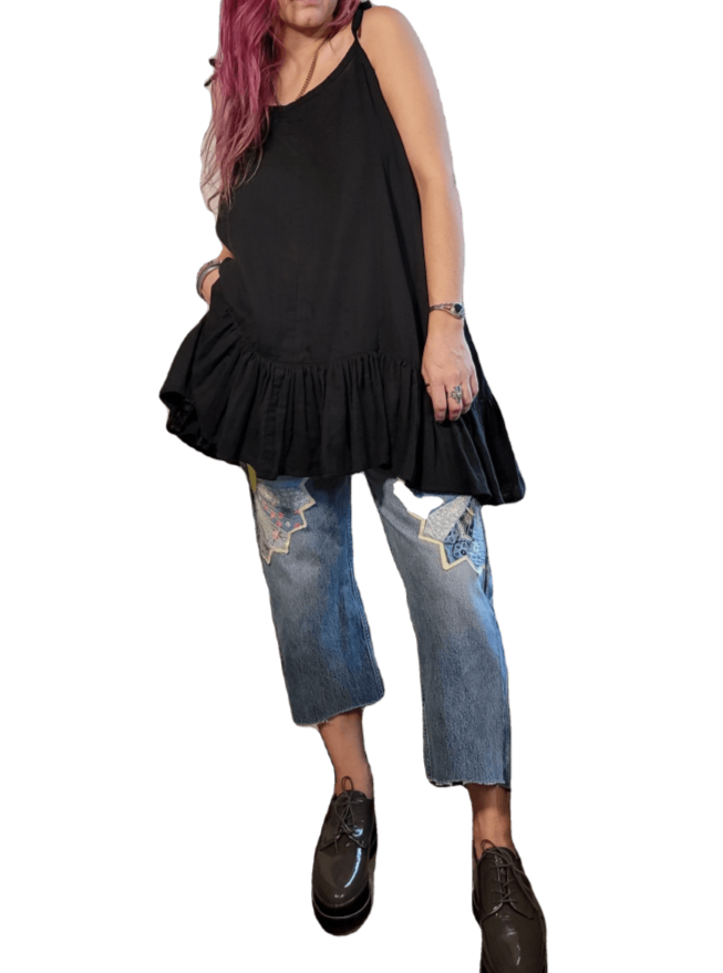 Selene Cami Dress With Ruffle- Mini Apparel Top