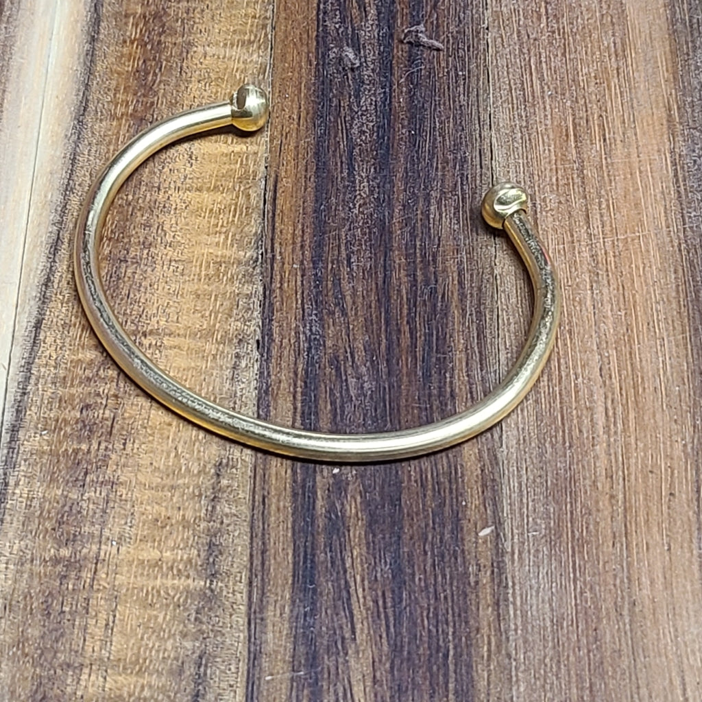 Stackable Brass Cuff With Ball End Closure Jewelry Bracelet