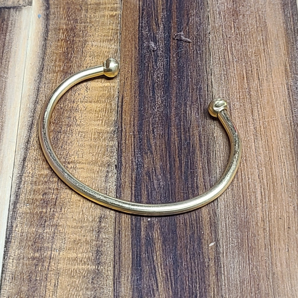 Stackable Brass Cuff With Ball End Closure Jewelry Bracelet