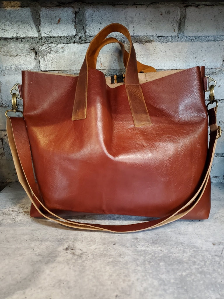 The Brooklyn Leather Tote- Umber - Made In House Bag