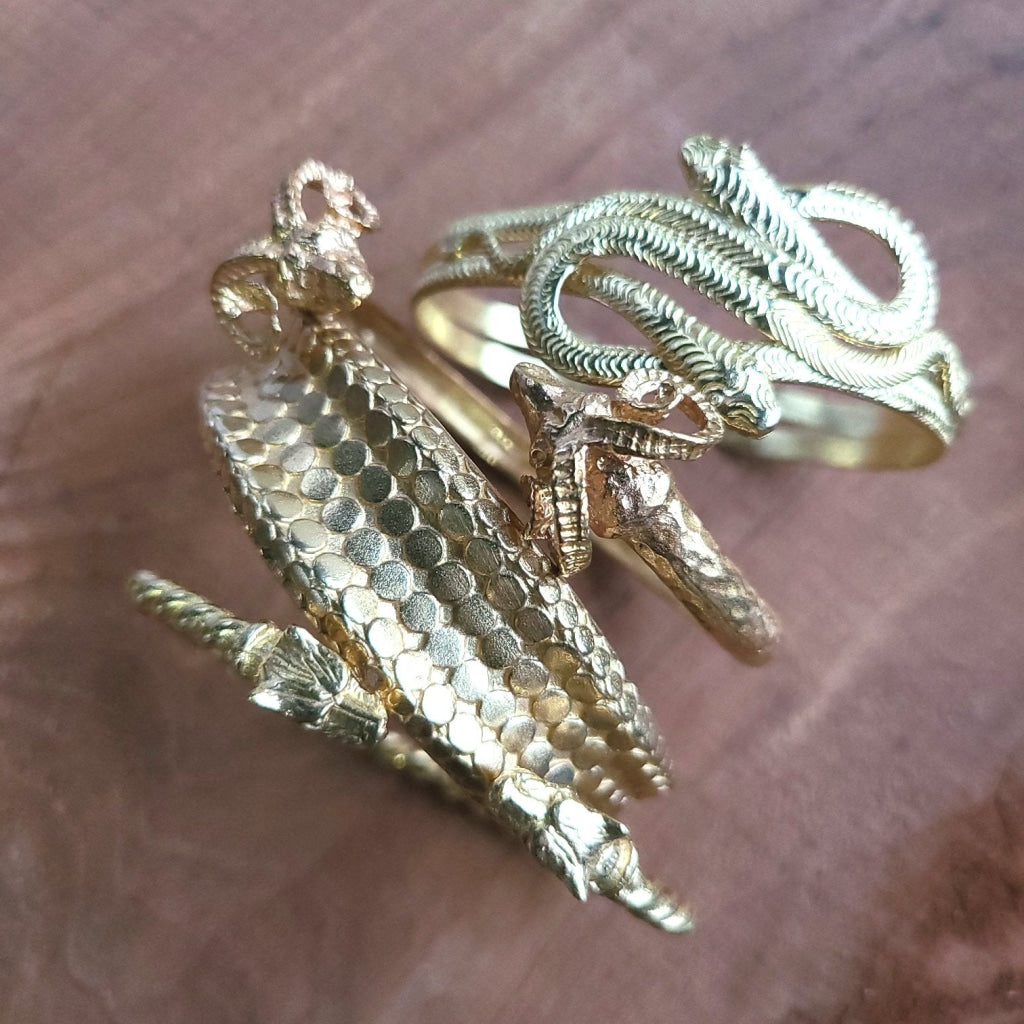 The Serpent Raw Brass Cuff Jewelry Bracelet