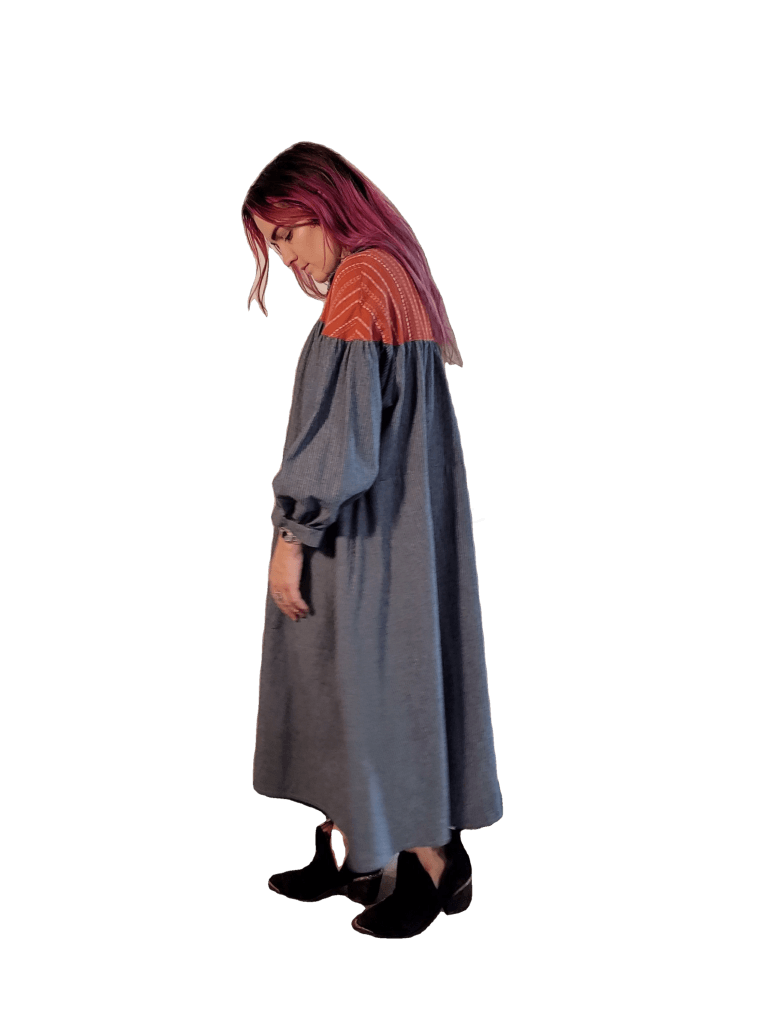 Tuleta Maxi Dress - Railroad Denim And Southwest Cotton Gauze Apparel