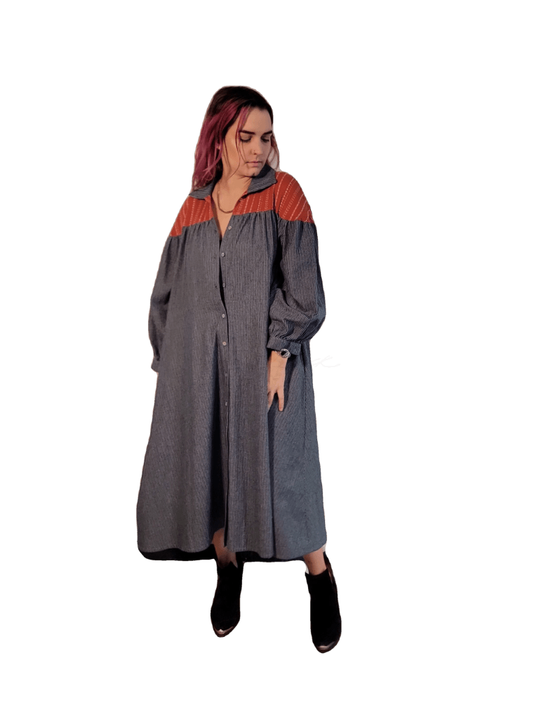 Tuleta Maxi Dress - Railroad Denim And Southwest Cotton Gauze Apparel